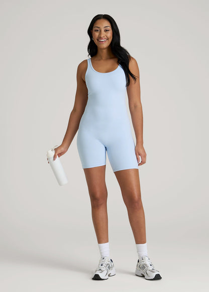 American Tall Women|Men Balance Scoopneck Romper for Tall Women in Ice Blue