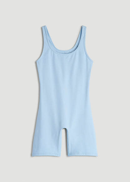 American Tall Women|Men Balance Scoopneck Romper for Tall Women in Ice Blue