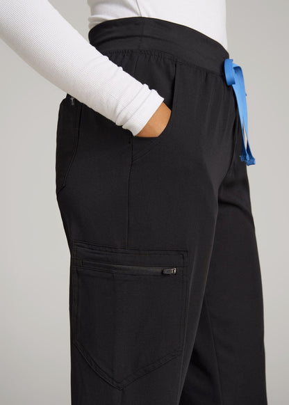 American Tall Women Scrub Joggers for Tall Women in Black