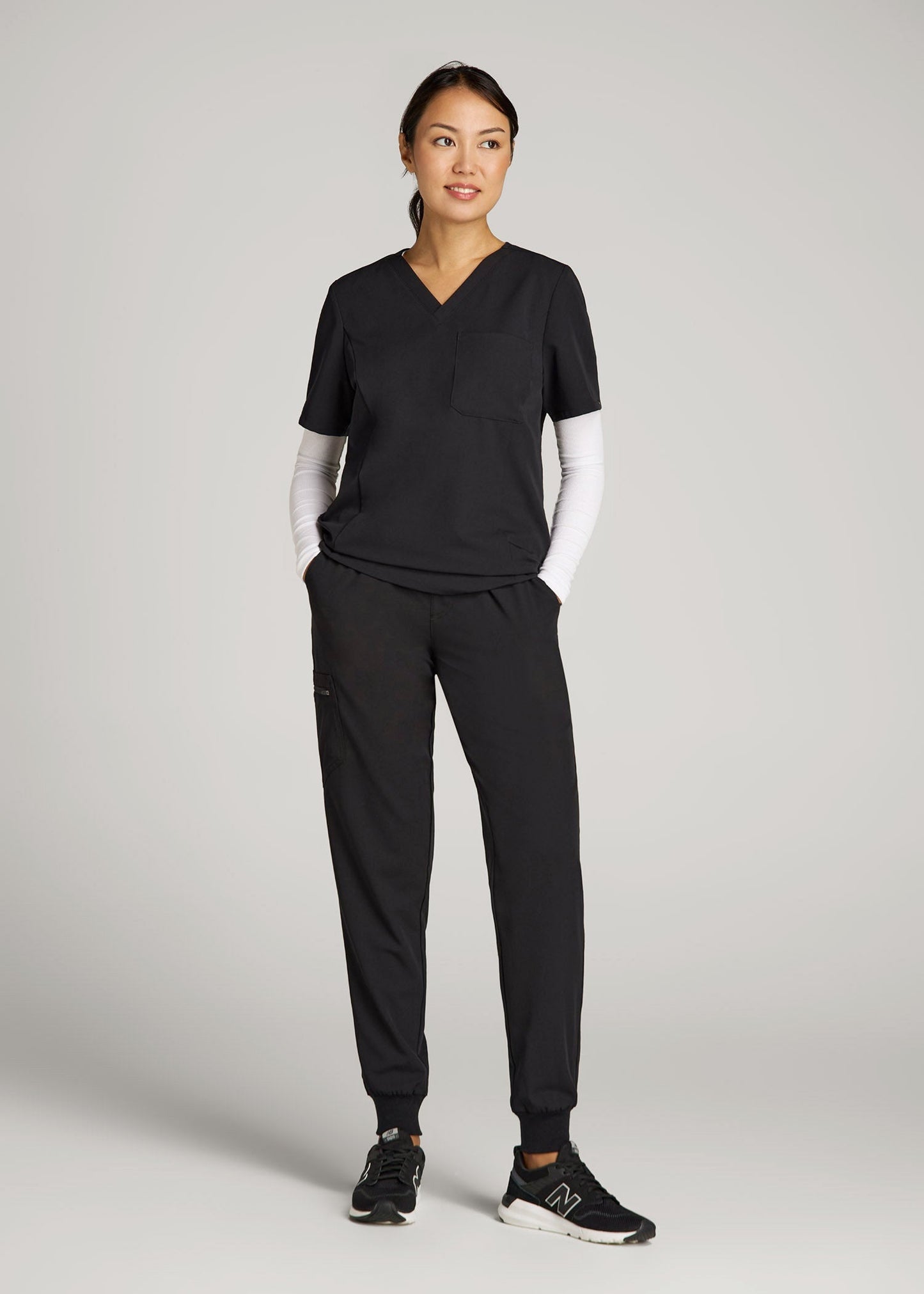 American Tall Women Scrub Joggers for Tall Women in Black