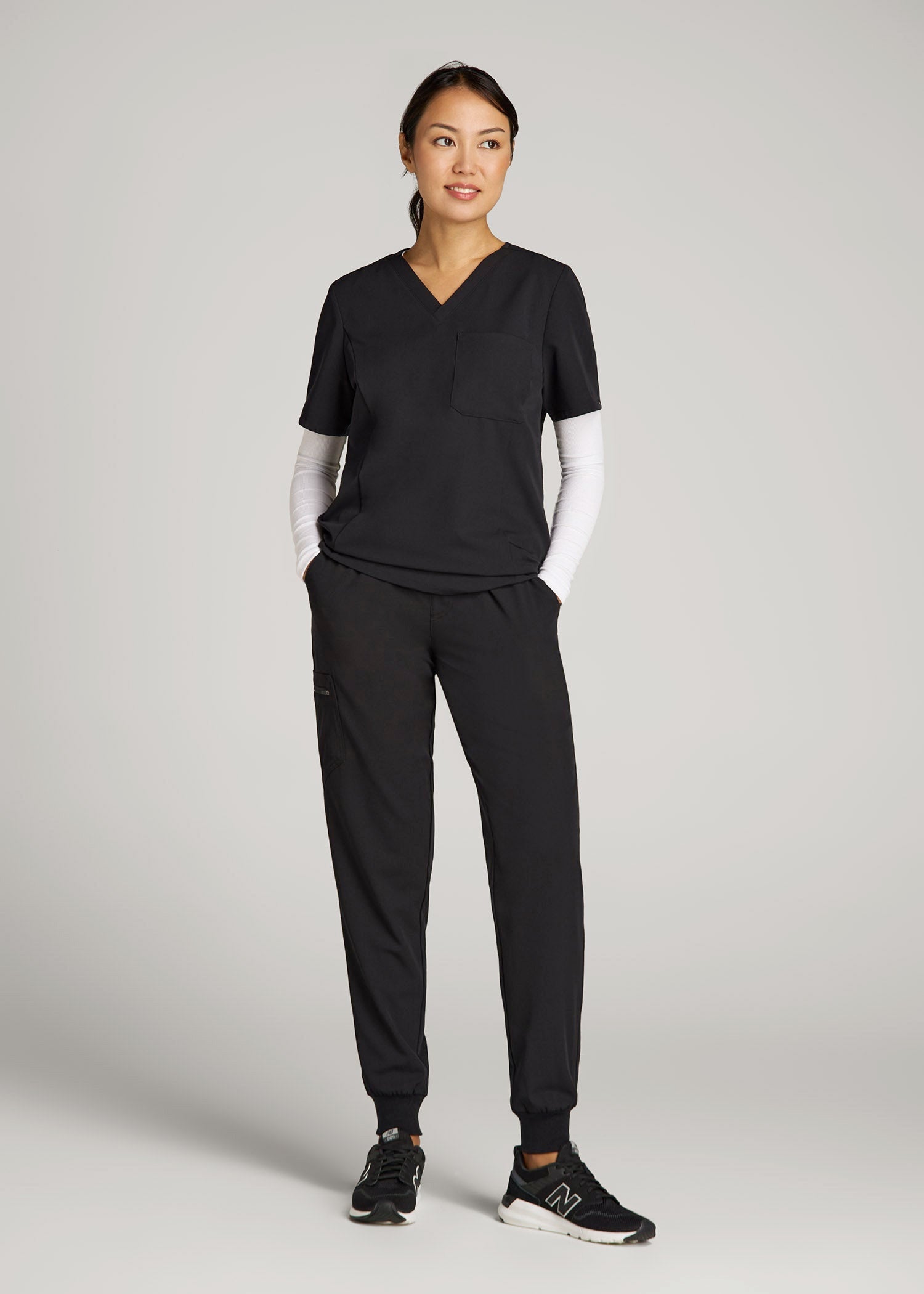 American Tall Women Scrub Joggers for Tall Women in Black