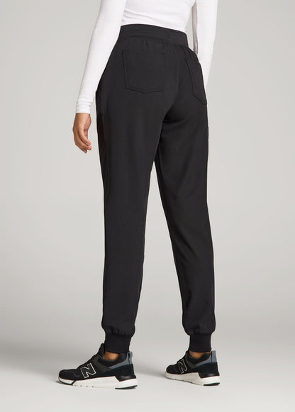 American Tall Women Scrub Joggers for Tall Women in Black