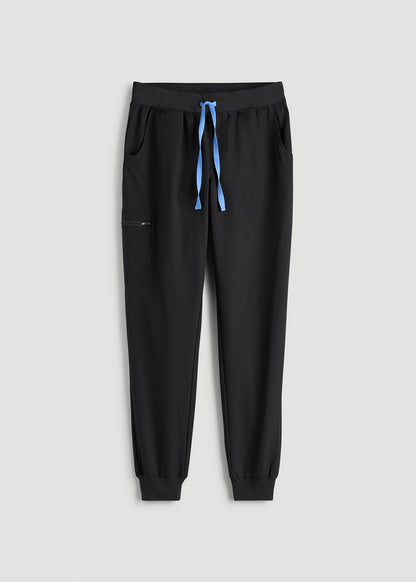 American Tall Women Scrub Joggers for Tall Women in Black