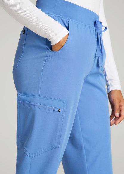 American Tall Women|Men Scrub Joggers for Tall Women in Deep Sky Blue