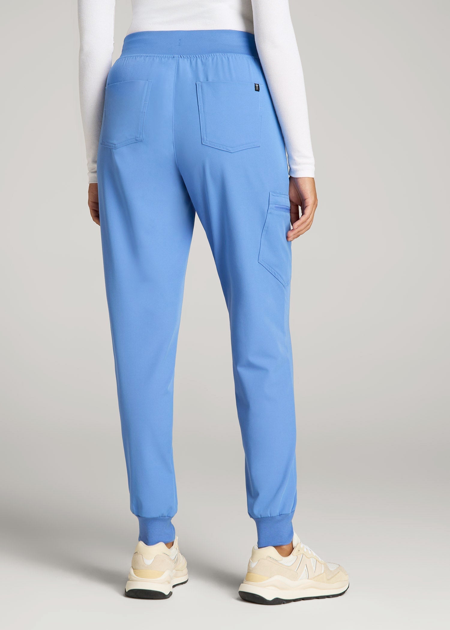 American Tall Women|Men Scrub Joggers for Tall Women in Deep Sky Blue