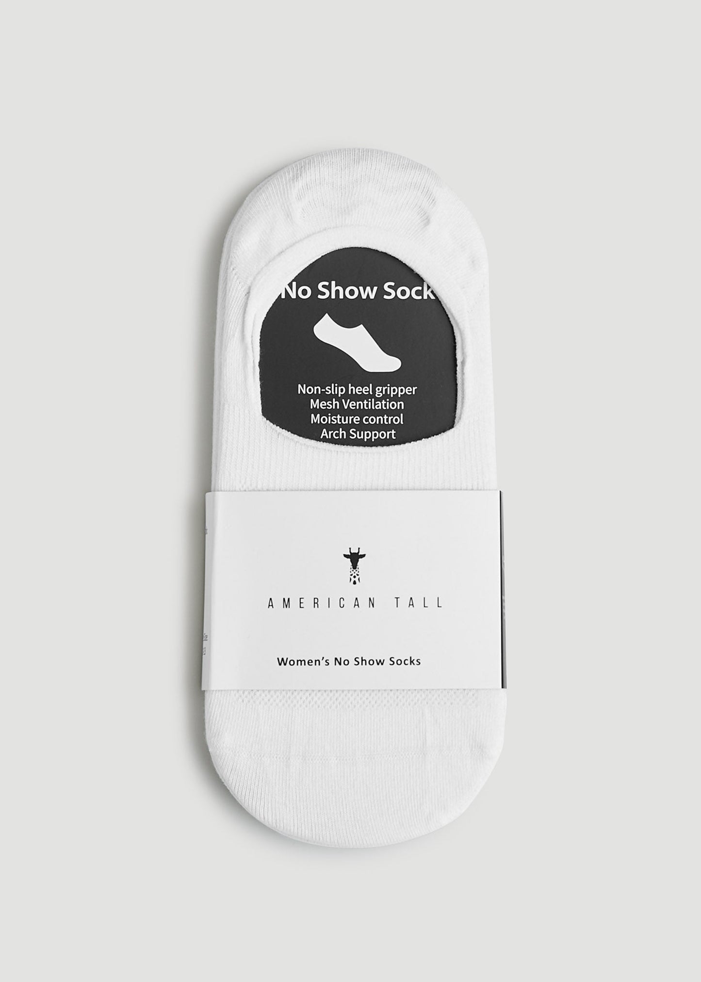American Tall Women No-Show Socks for Tall Women 3-Pack in White