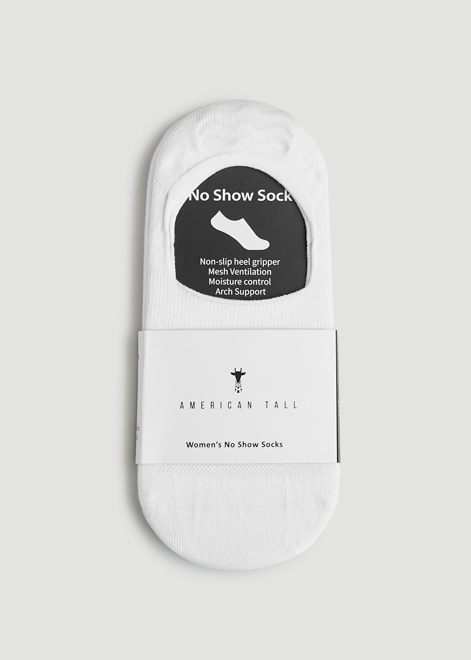 American Tall Women No-Show Socks for Tall Women 3-Pack in White