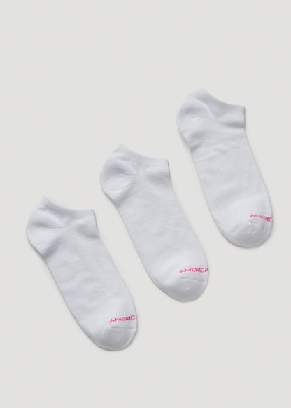 American Tall Women Ankle Socks (X-Large Size: 10-13) for Tall Women in White
