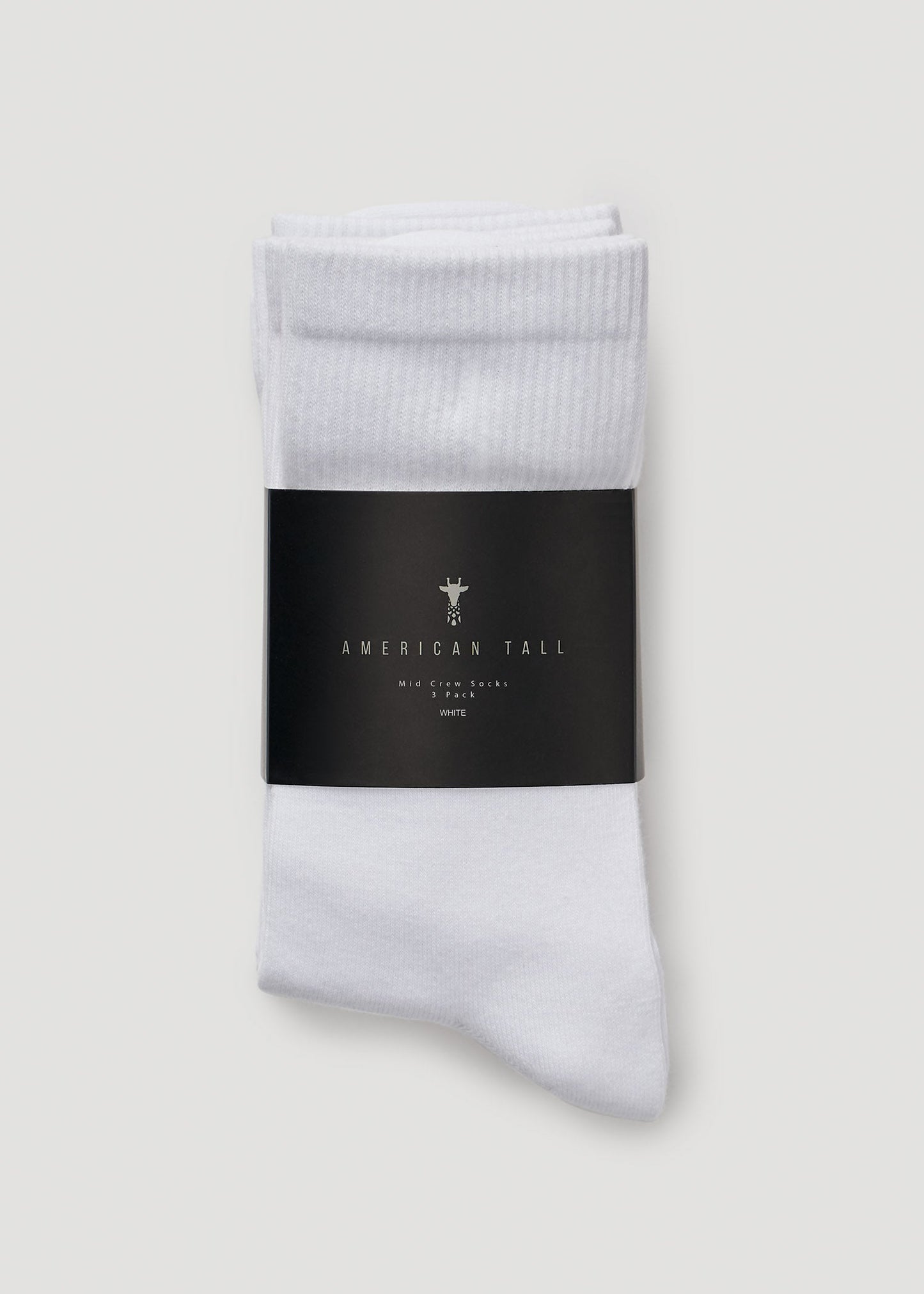 American Tall Women Mid Crew Socks (X-Large Size: 10-13) for Tall Women in White