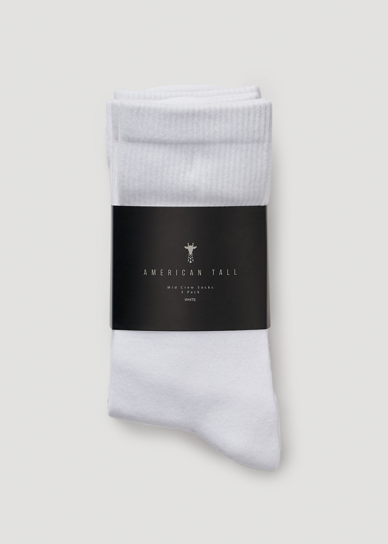 American Tall Women Mid Crew Socks (X-Large Size: 10-13) for Tall Women in White