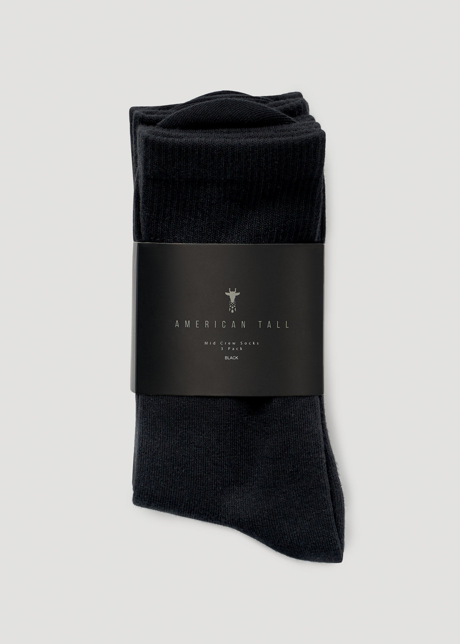American Tall Women Mid Crew Socks (X-Large Size: 10-13) for Tall Women in Black