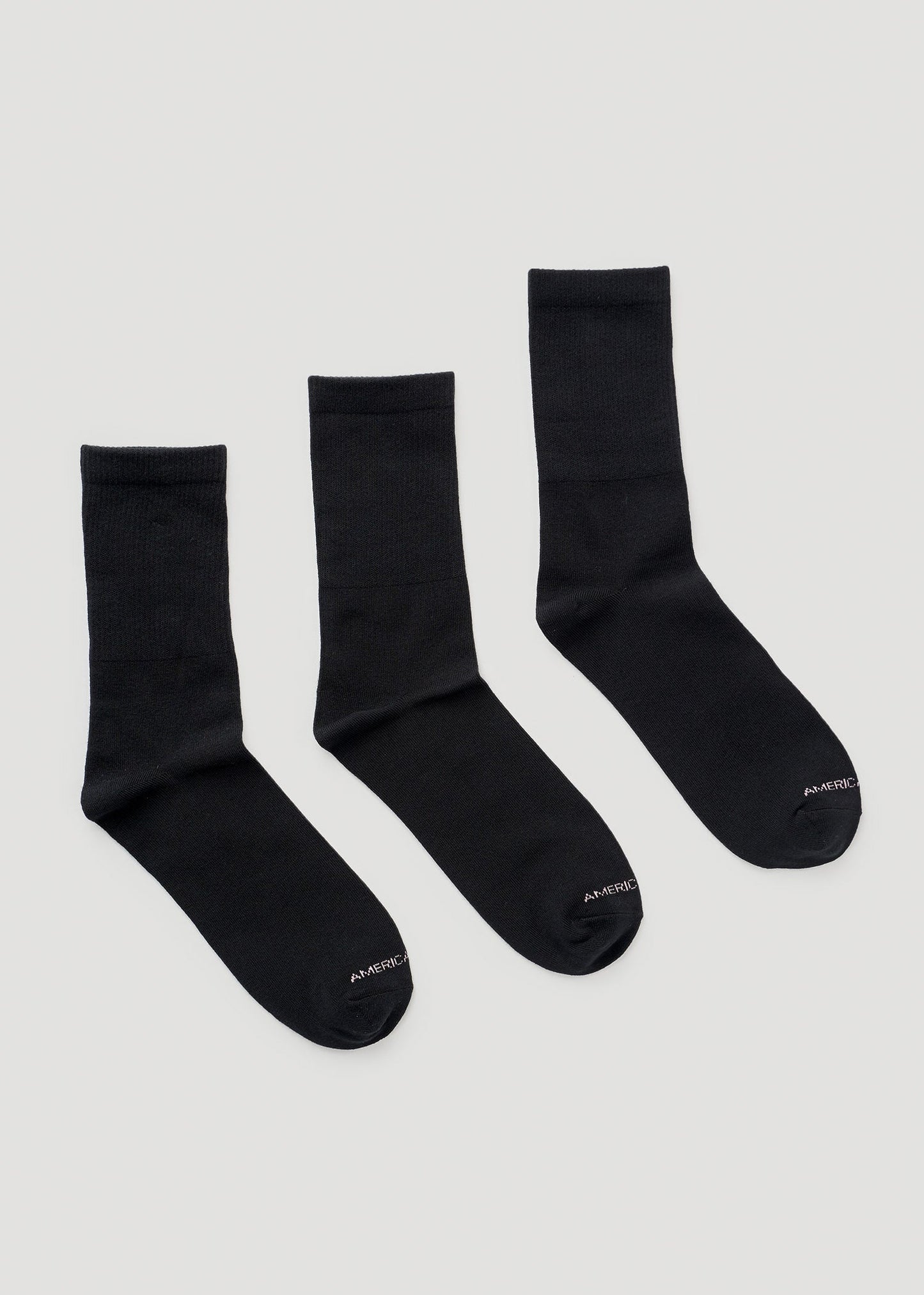 American Tall Women Mid Crew Socks (X-Large Size: 10-13) for Tall Women in Black