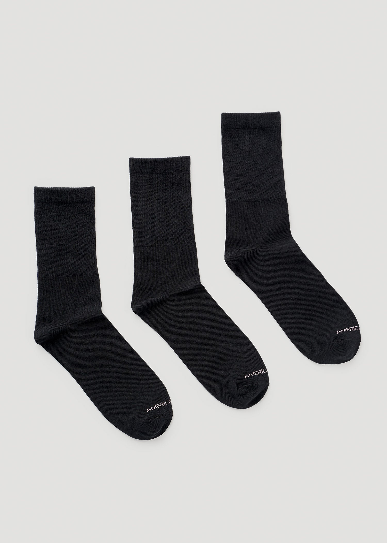 American Tall Women Mid Crew Socks (X-Large Size: 10-13) for Tall Women in Black