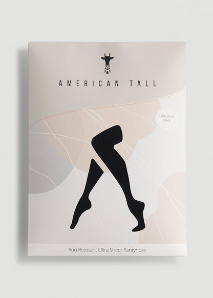 American Tall Women Ultra Sheer Pantyhose for Tall Women in Black