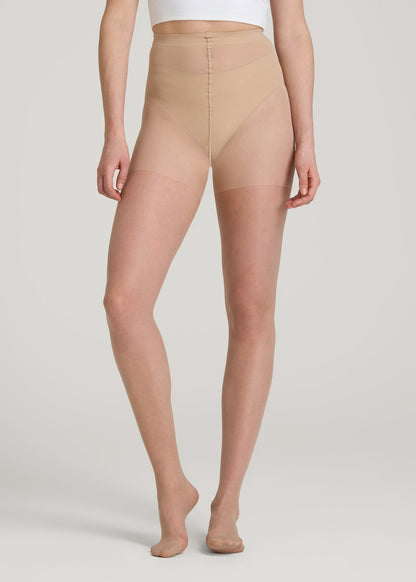 American Tall Women Ultra Sheer Pantyhose for Tall Women in Linen