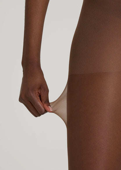 American Tall Women Ultra Sheer Pantyhose for Tall Women in Soft Cocoa