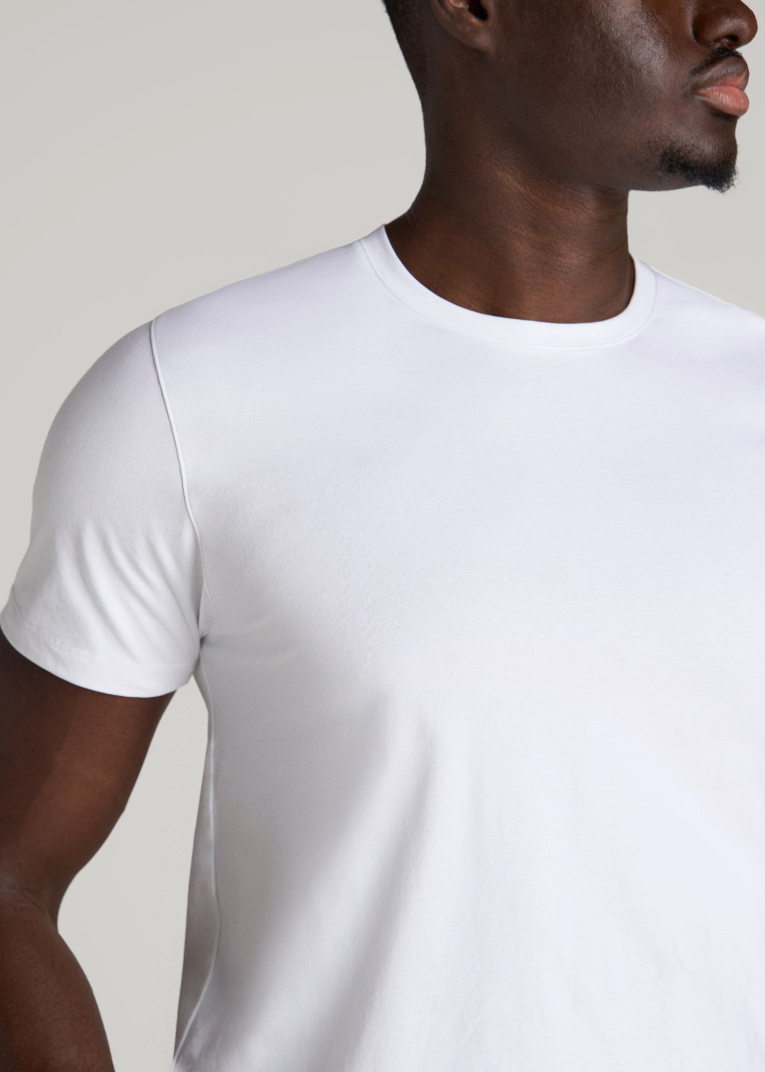 American Tall Men The Essential Modern Fit Crewneck Tee for Tall Men in White