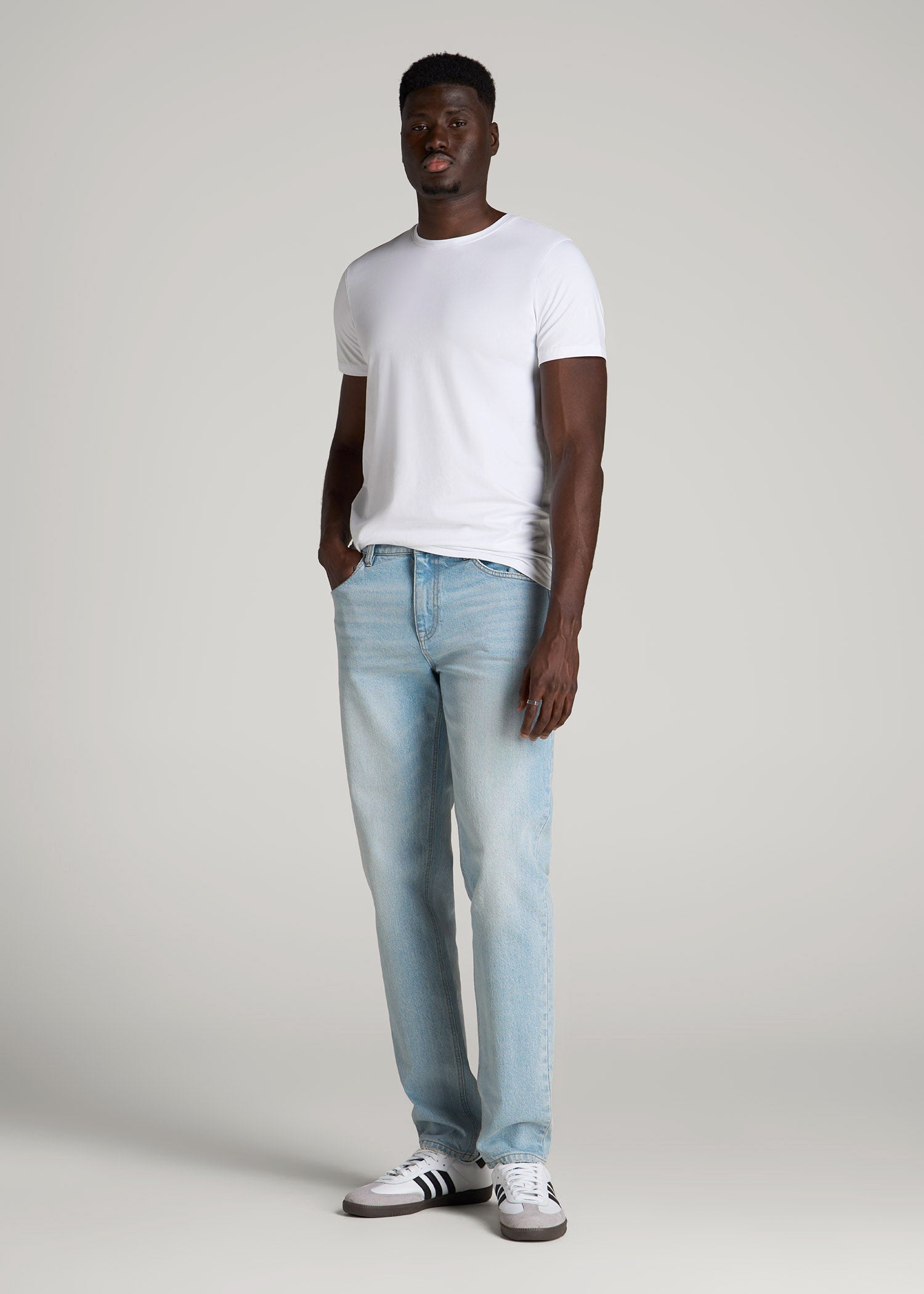 American Tall Men The Essential Modern Fit Crewneck Tee for Tall Men in White