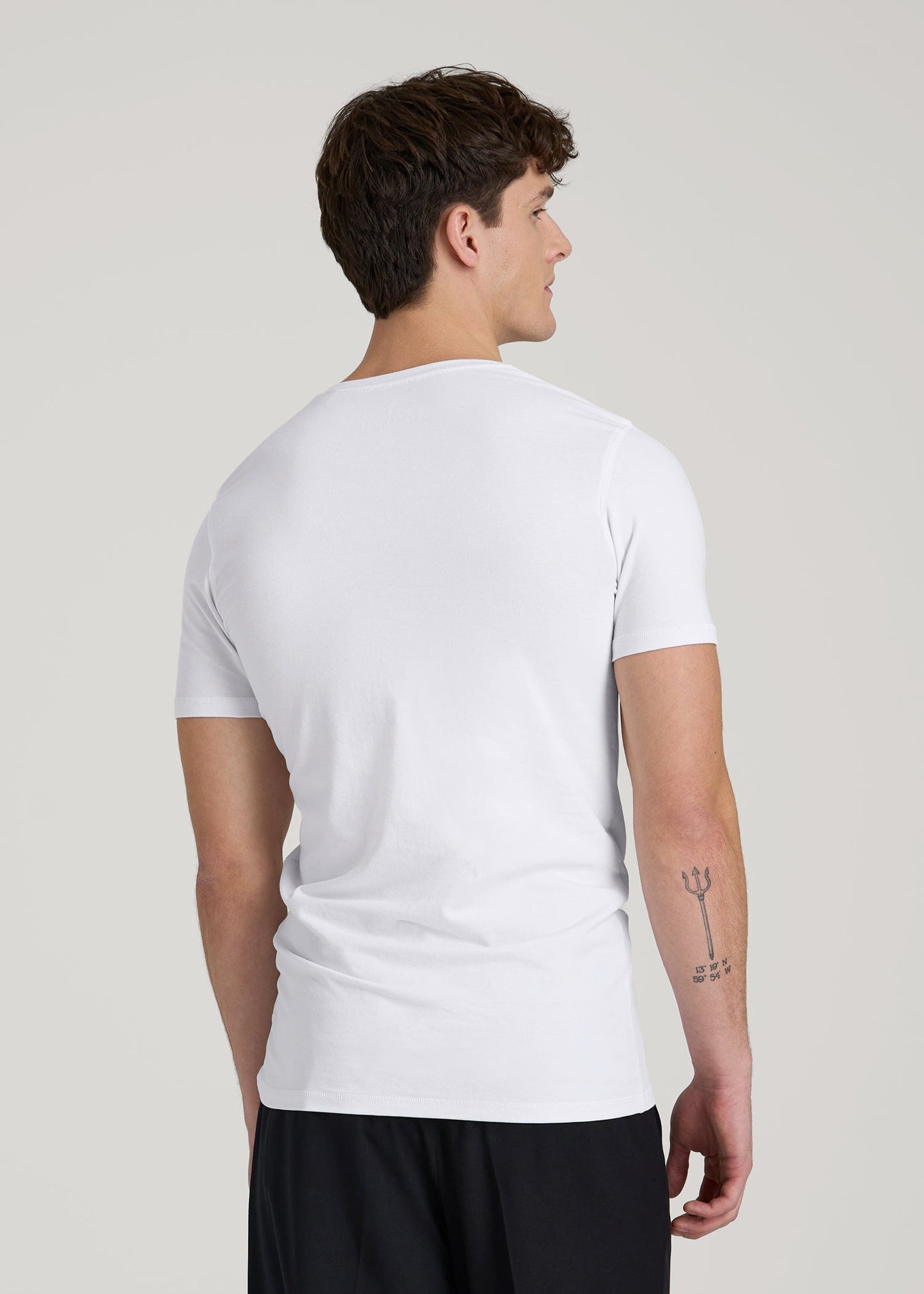 American Tall Men The Essential Slim Fit V-Neck Tee for Tall Men in White
