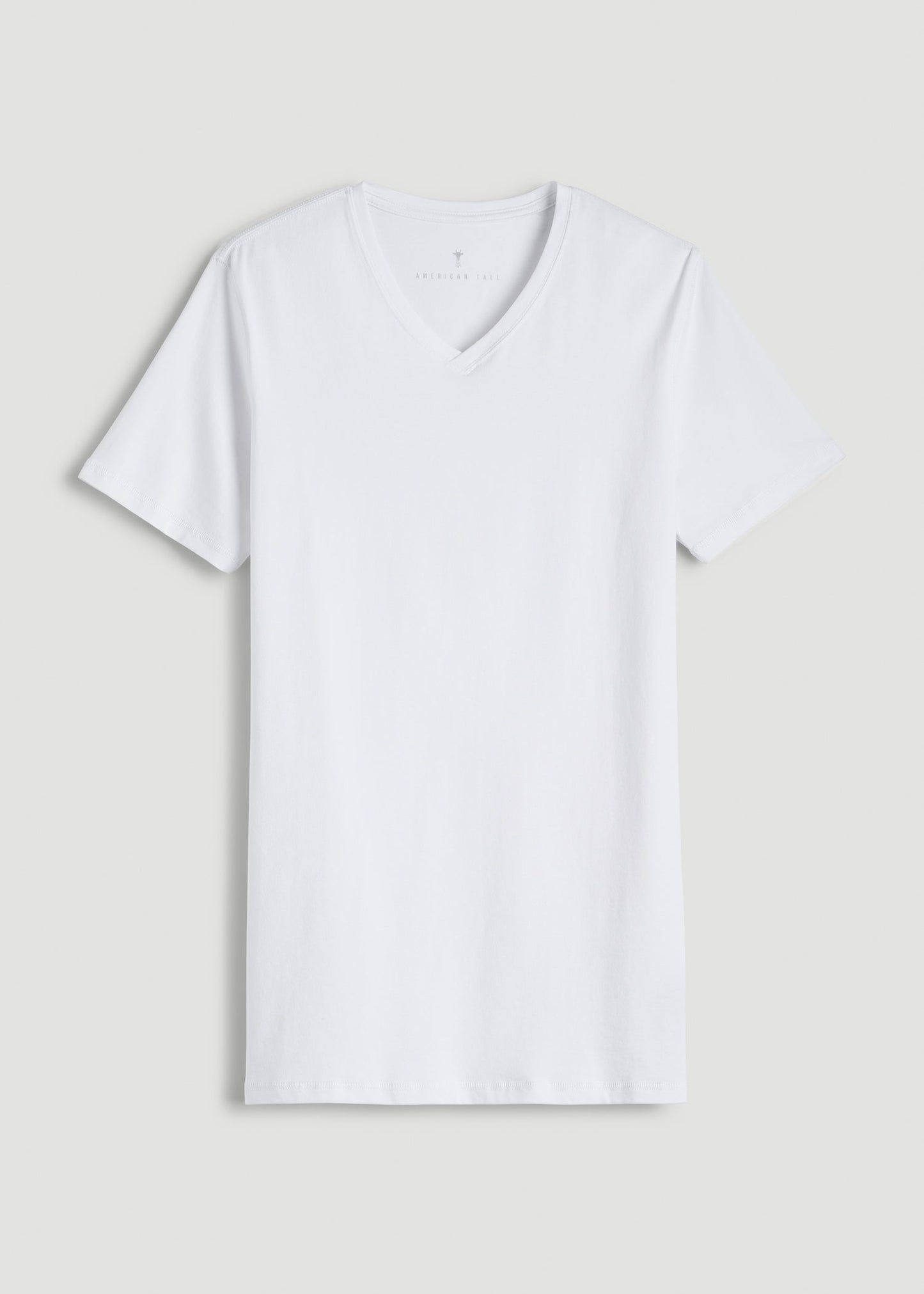 American Tall Men The Essential Slim Fit V-Neck Tee for Tall Men in White