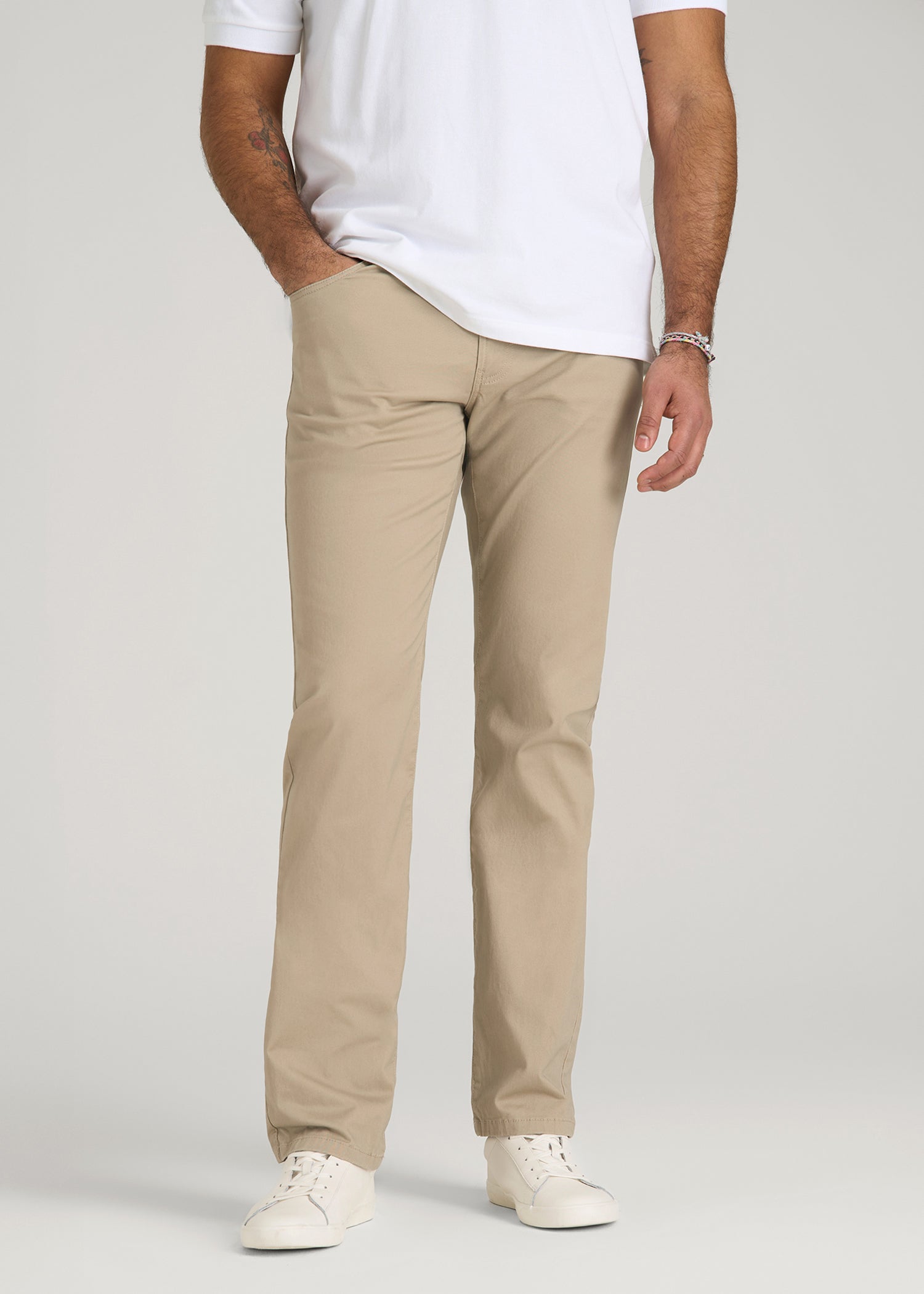 American Tall Men Carman TAPERED Fit Five Pocket Pants for Tall Men in Desert Khaki