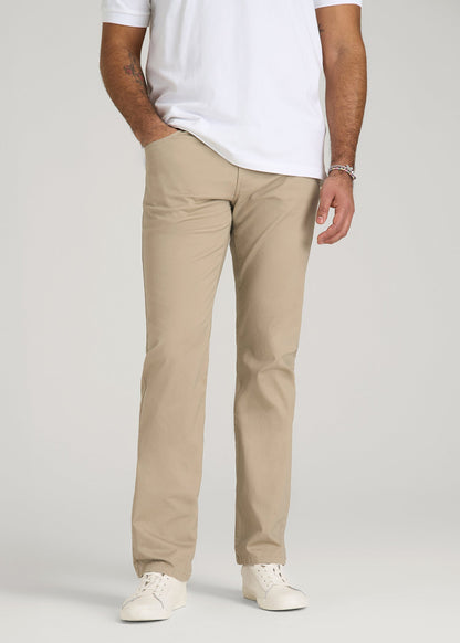 American Tall Men Carman TAPERED Fit Five Pocket Pants for Tall Men in Desert Khaki