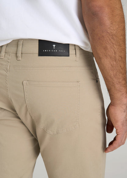 American Tall Men Carman TAPERED Fit Five Pocket Pants for Tall Men in Desert Khaki