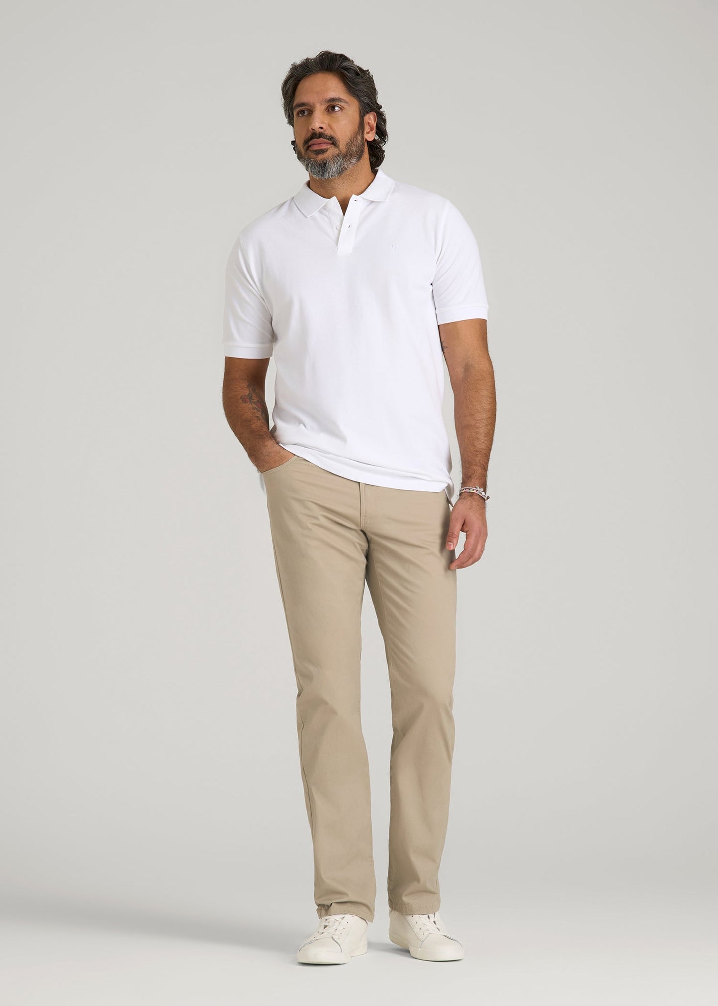 American Tall Men Carman TAPERED Fit Five Pocket Pants for Tall Men in Desert Khaki