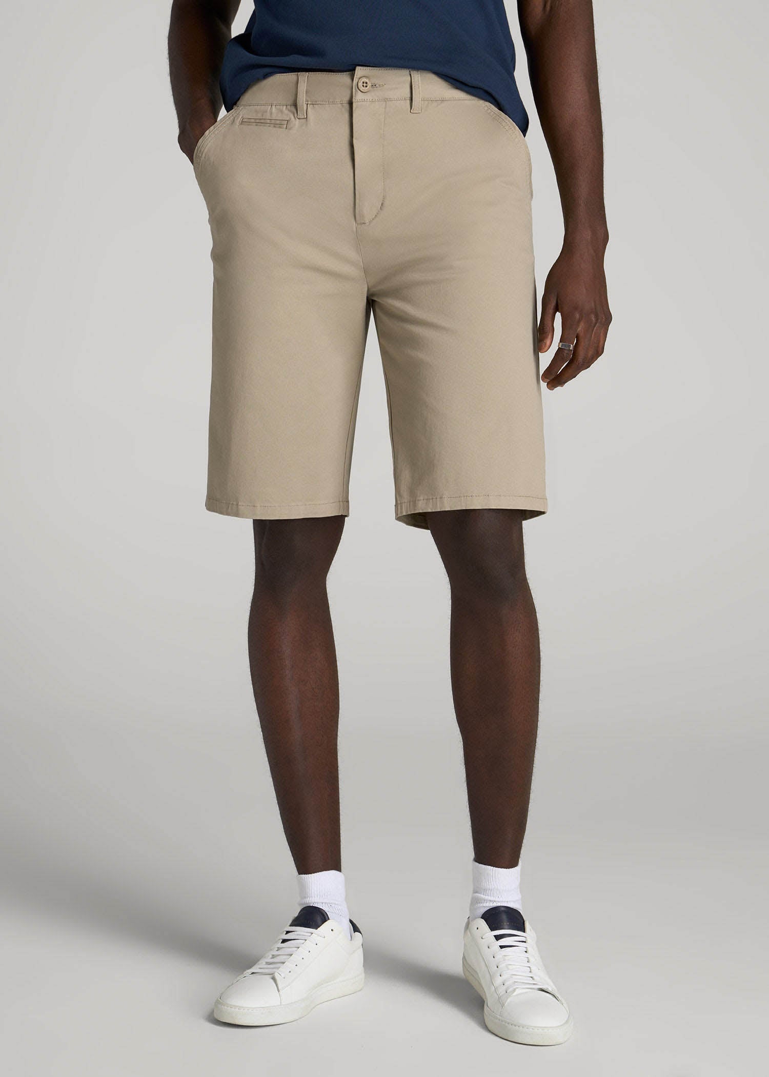 American Tall Men Chino Shorts for Tall Men in Desert Khaki
