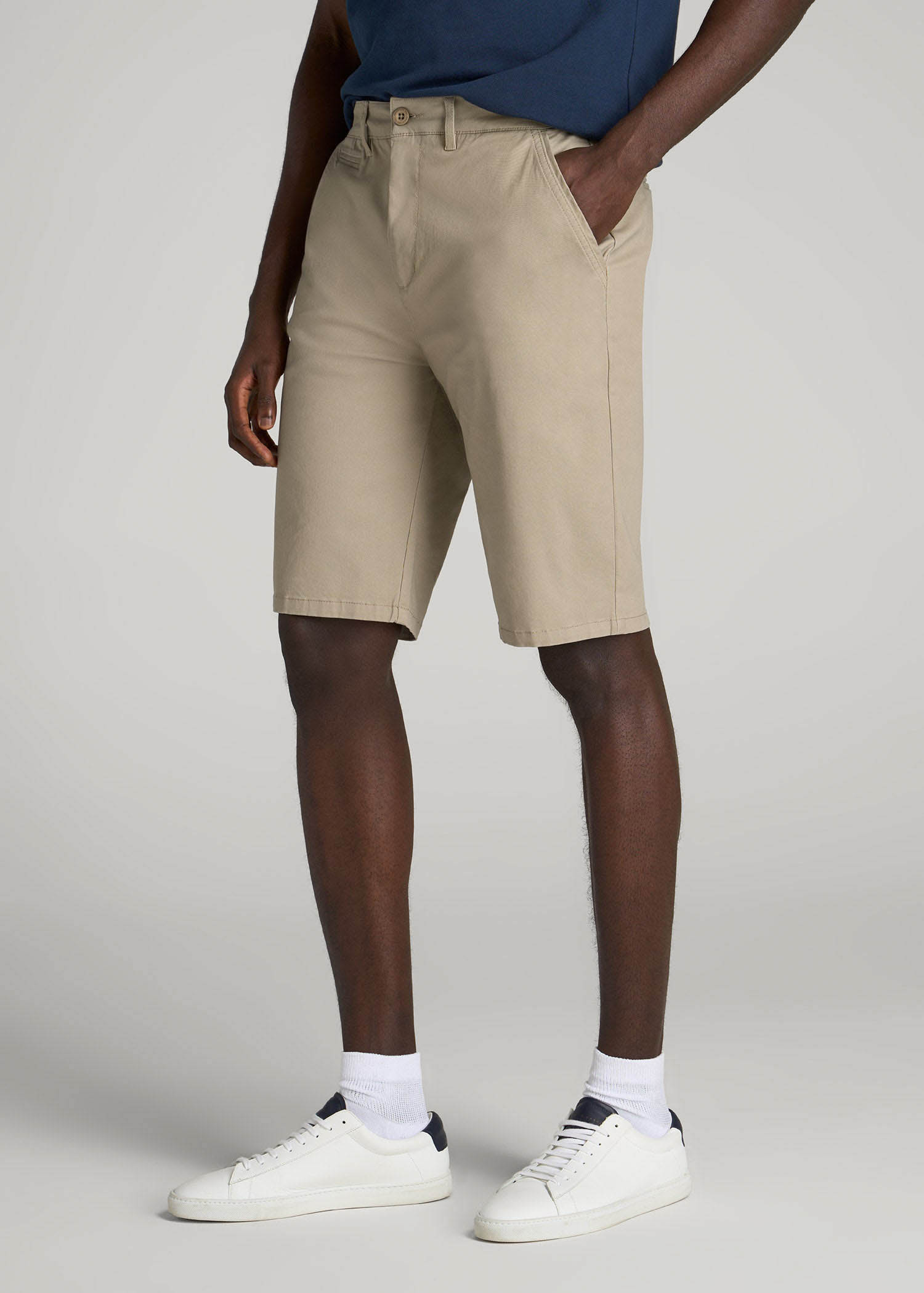 American Tall Men Chino Shorts for Tall Men in Desert Khaki