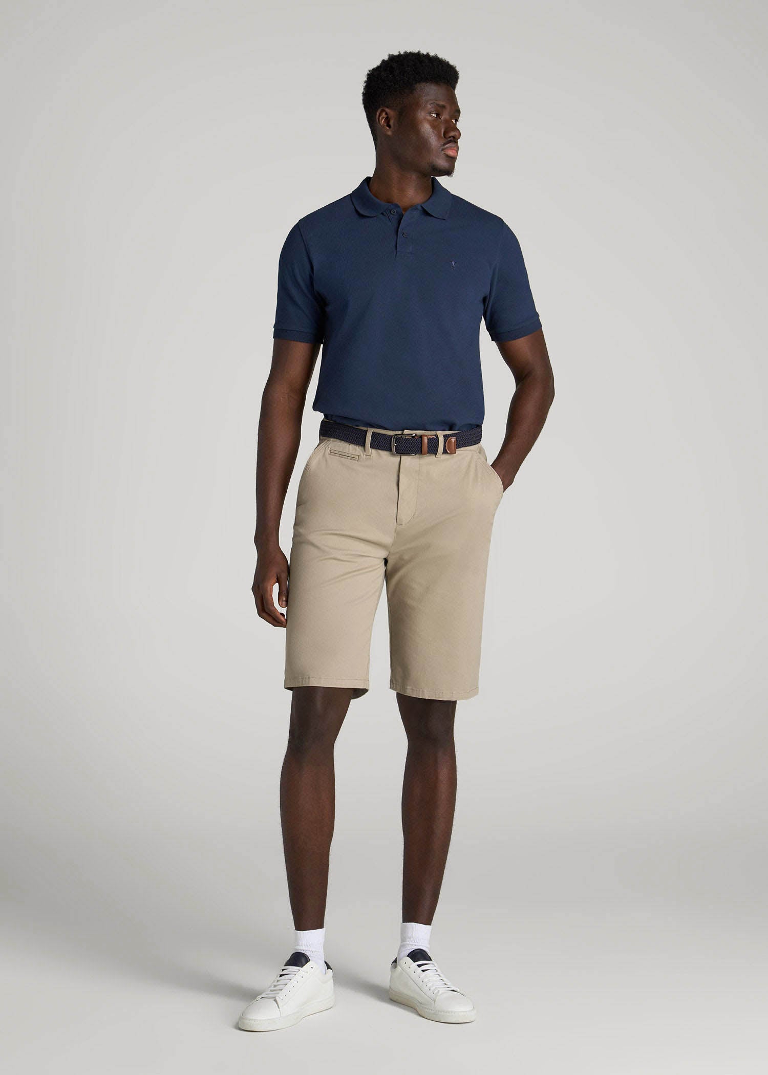 American Tall Men Chino Shorts for Tall Men in Desert Khaki