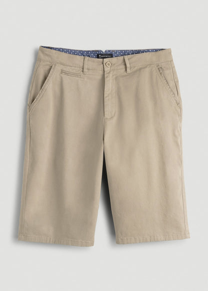 American Tall Men Chino Shorts for Tall Men in Desert Khaki