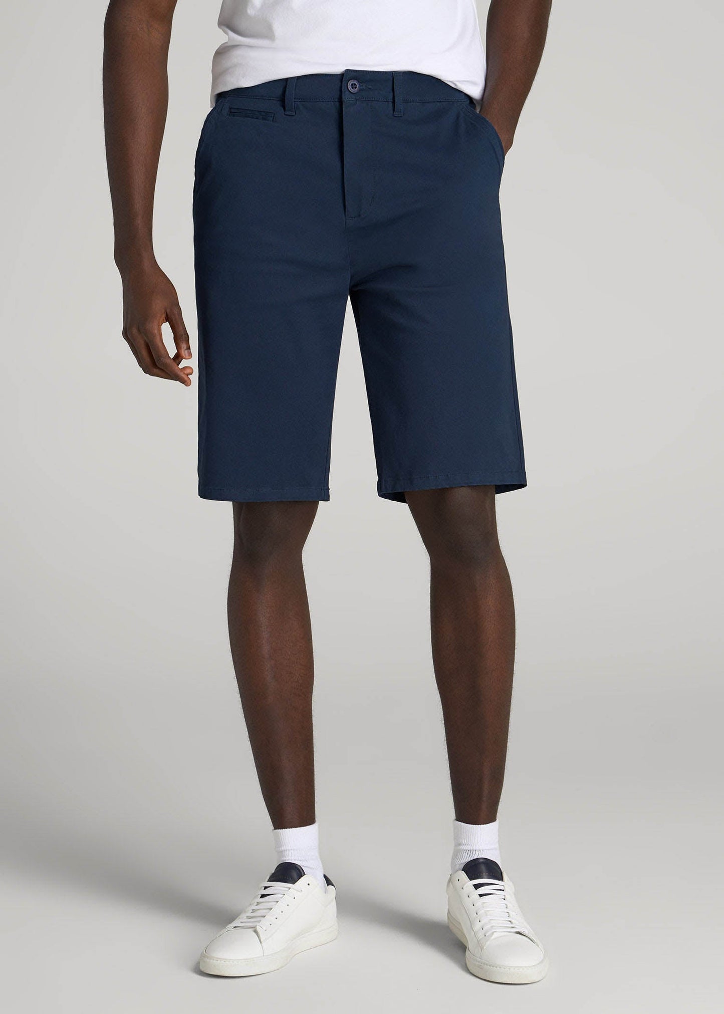 American Tall Men Chino Shorts for Tall Men in Marine Navy
