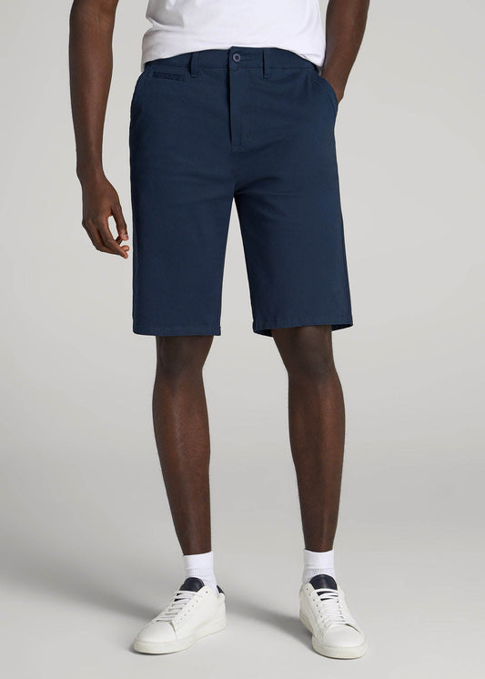 American Tall Men Chino Shorts for Tall Men in Marine Navy