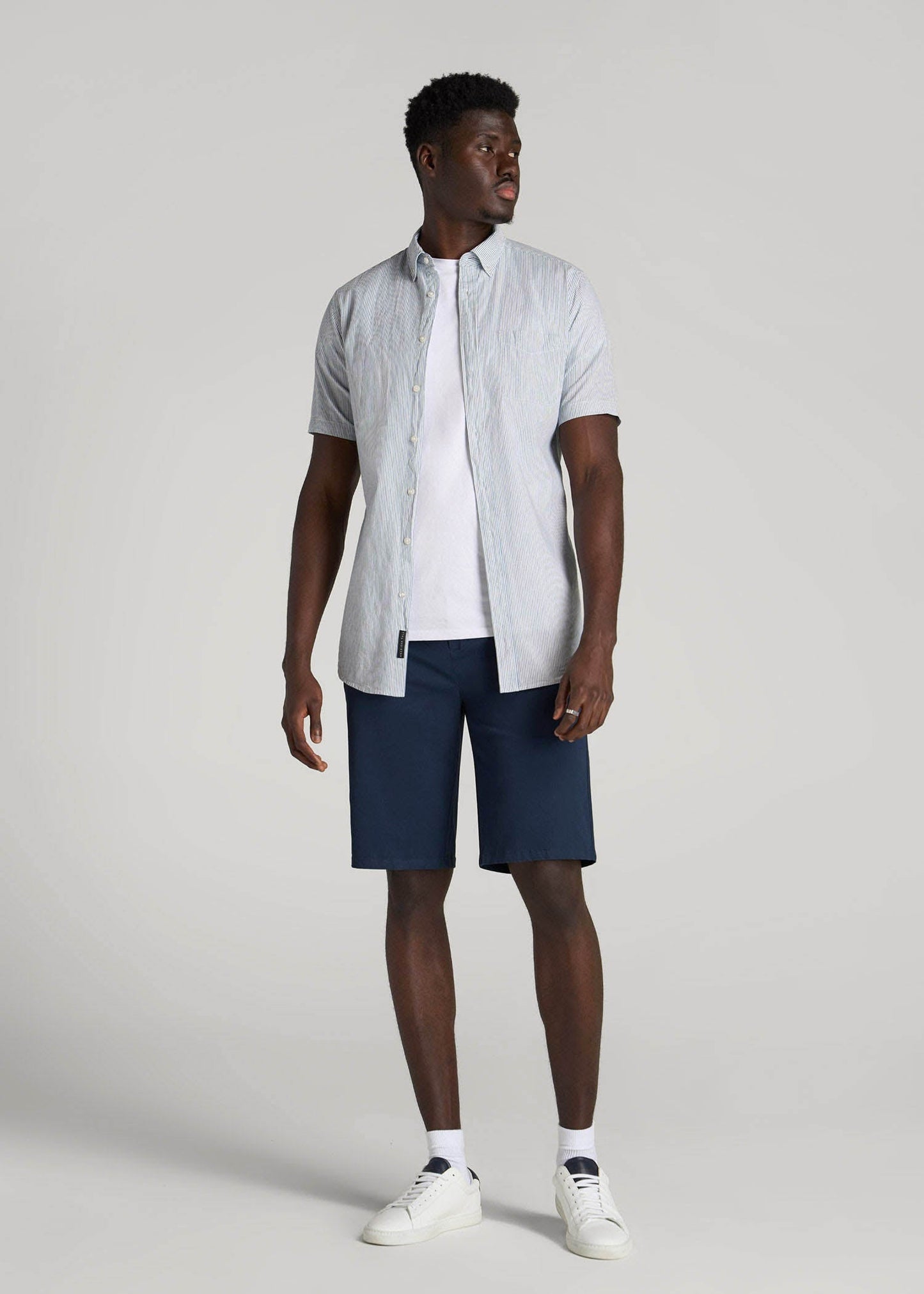 American Tall Men Chino Shorts for Tall Men in Marine Navy