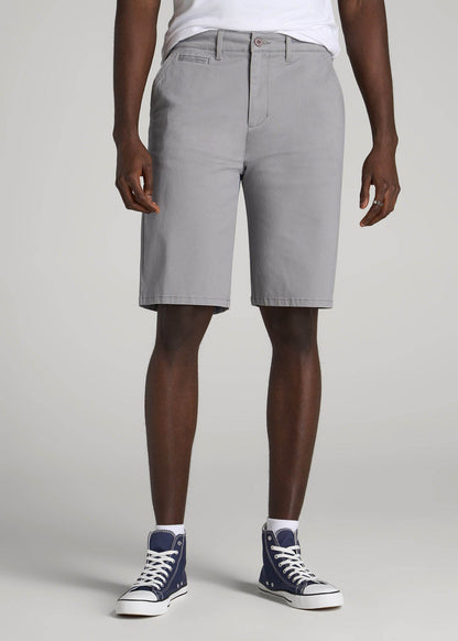 American Tall Men Chino Shorts for Tall Men in Pebble Grey