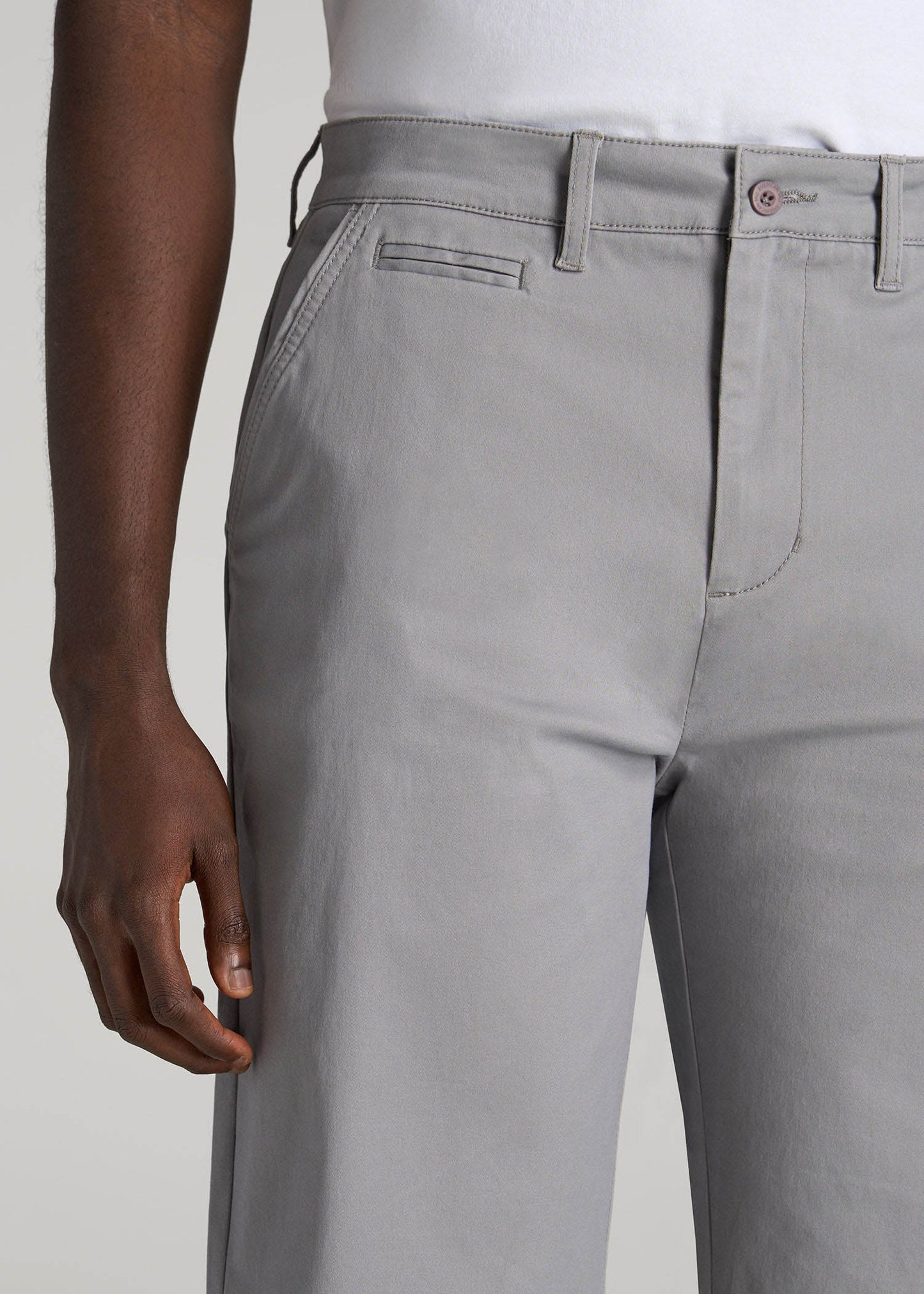 American Tall Men Chino Shorts for Tall Men in Pebble Grey