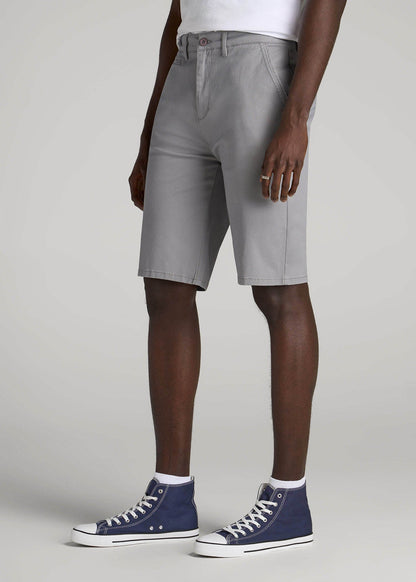 American Tall Men Chino Shorts for Tall Men in Pebble Grey