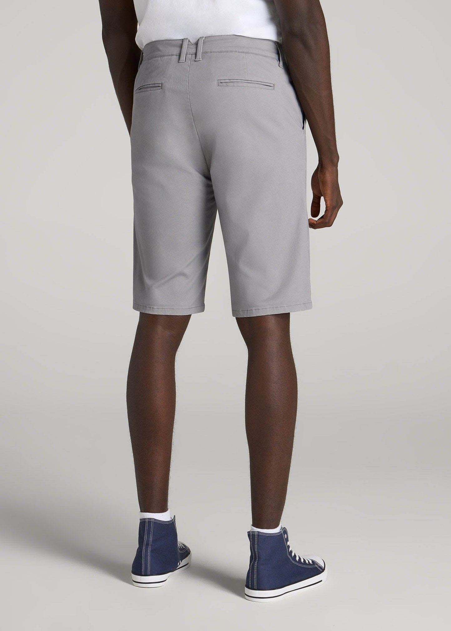 American Tall Men Chino Shorts for Tall Men in Pebble Grey