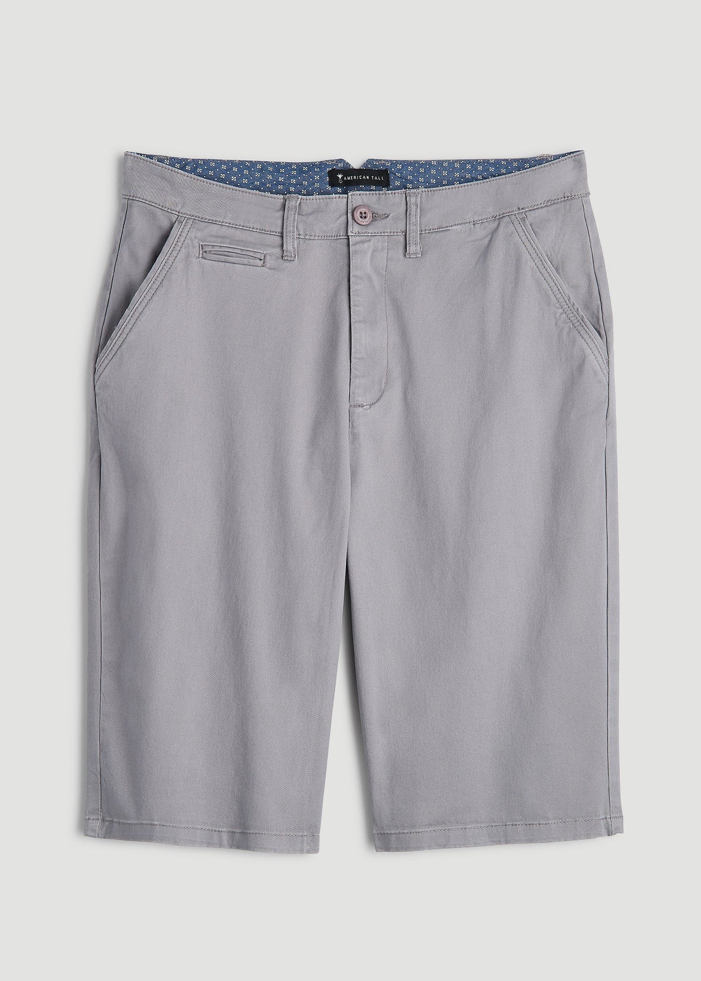 American Tall Men Chino Shorts for Tall Men in Pebble Grey