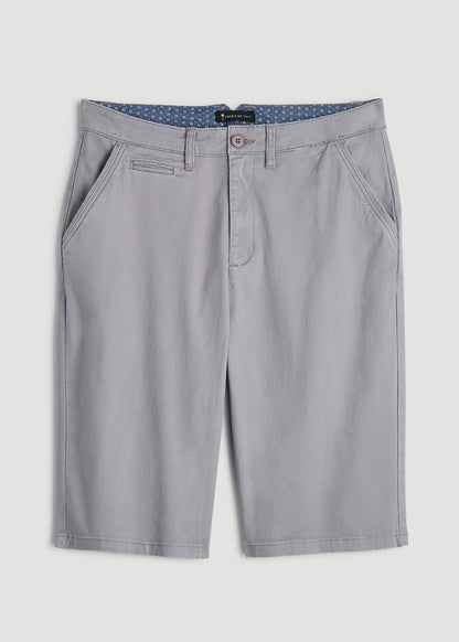 American Tall Men Chino Shorts for Tall Men in Pebble Grey
