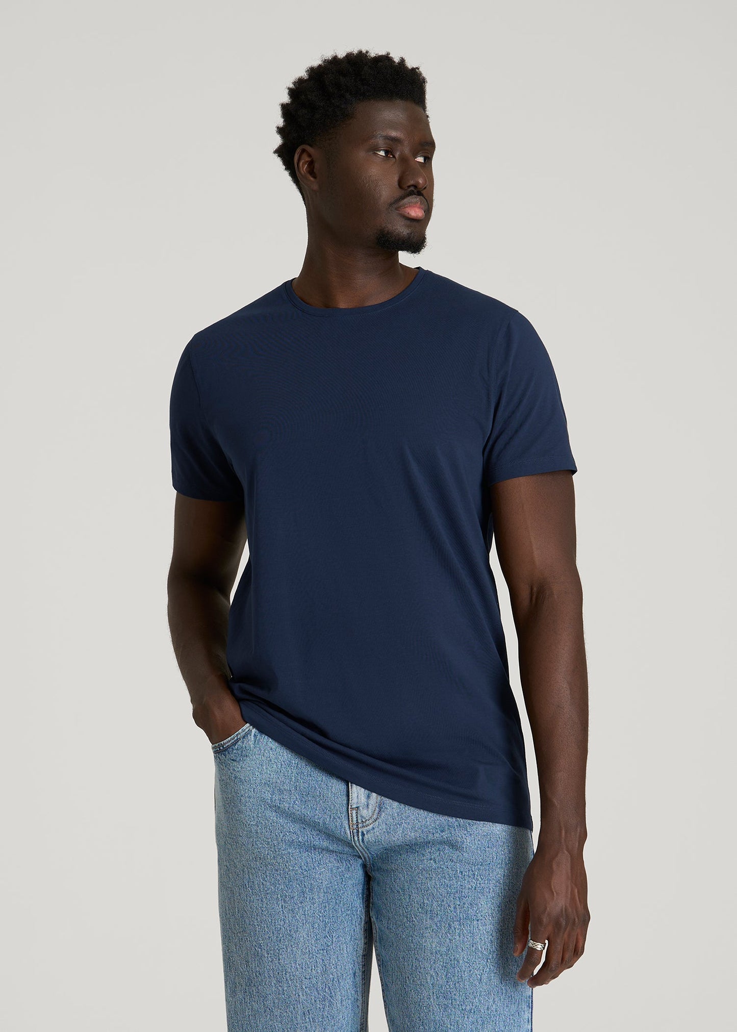 American Tall Men The Essential Modern Fit Crewneck Tee for Tall Men in Navy