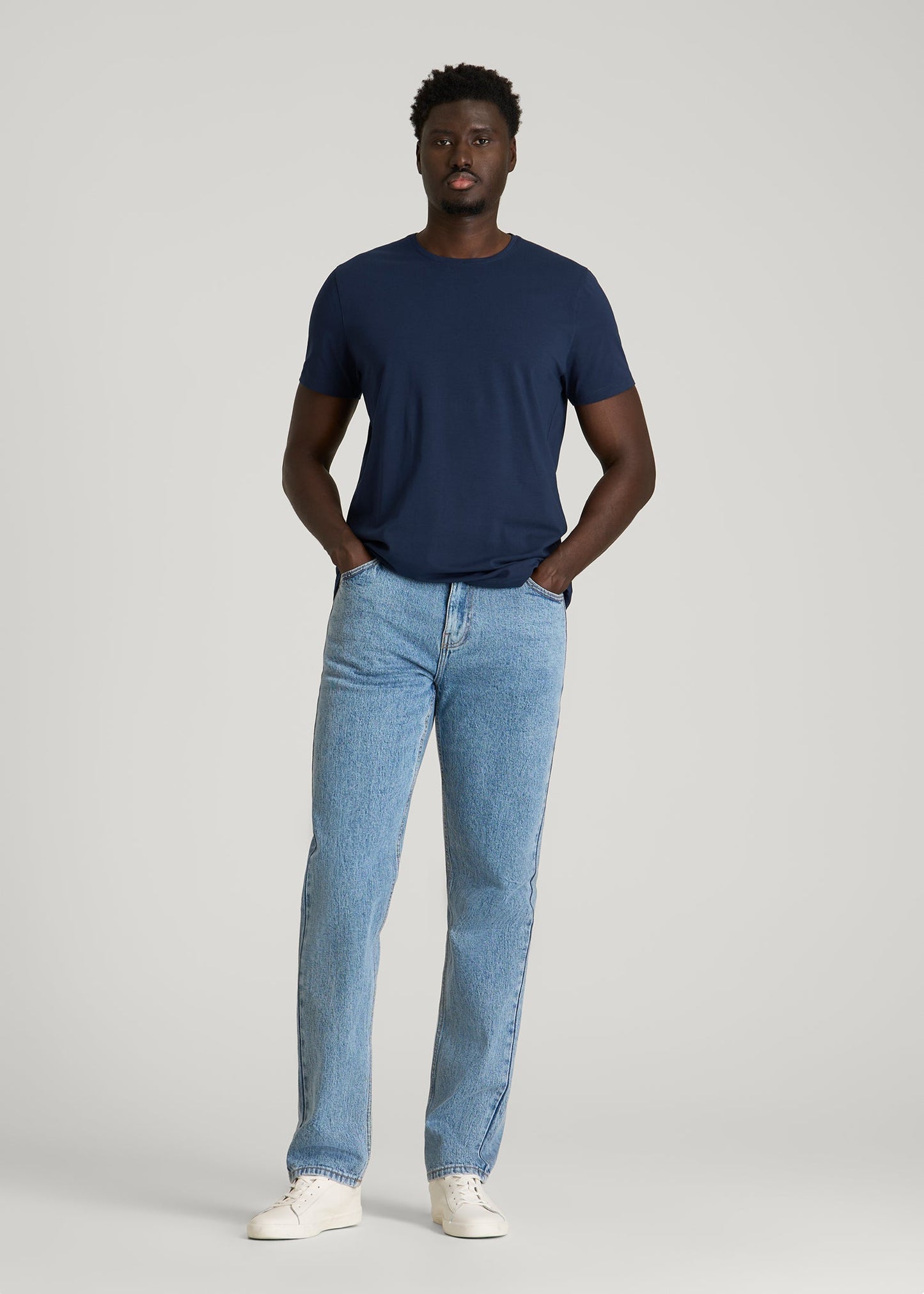 American Tall Men The Essential Modern Fit Crewneck Tee for Tall Men in Navy