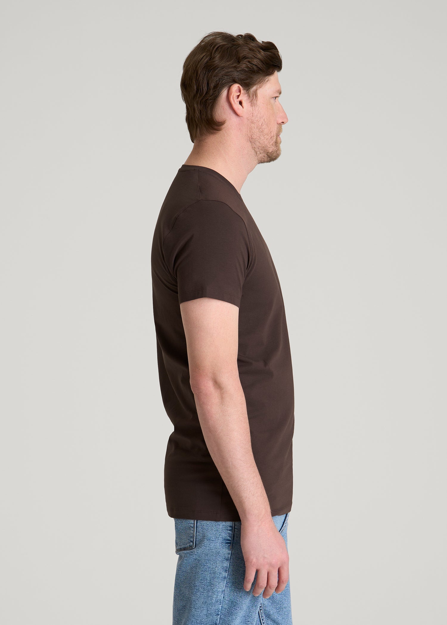 American Tall Men The Essential Modern Fit Crewneck Tee for Tall Men in Espresso