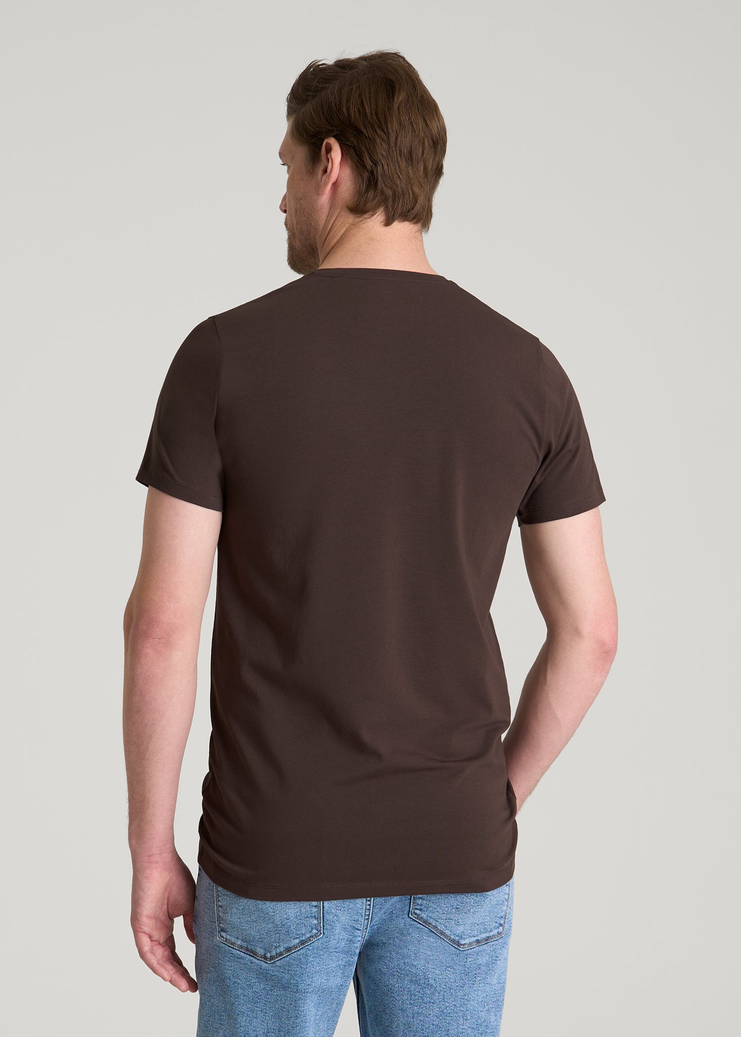 American Tall Men The Essential Modern Fit Crewneck Tee for Tall Men in Espresso