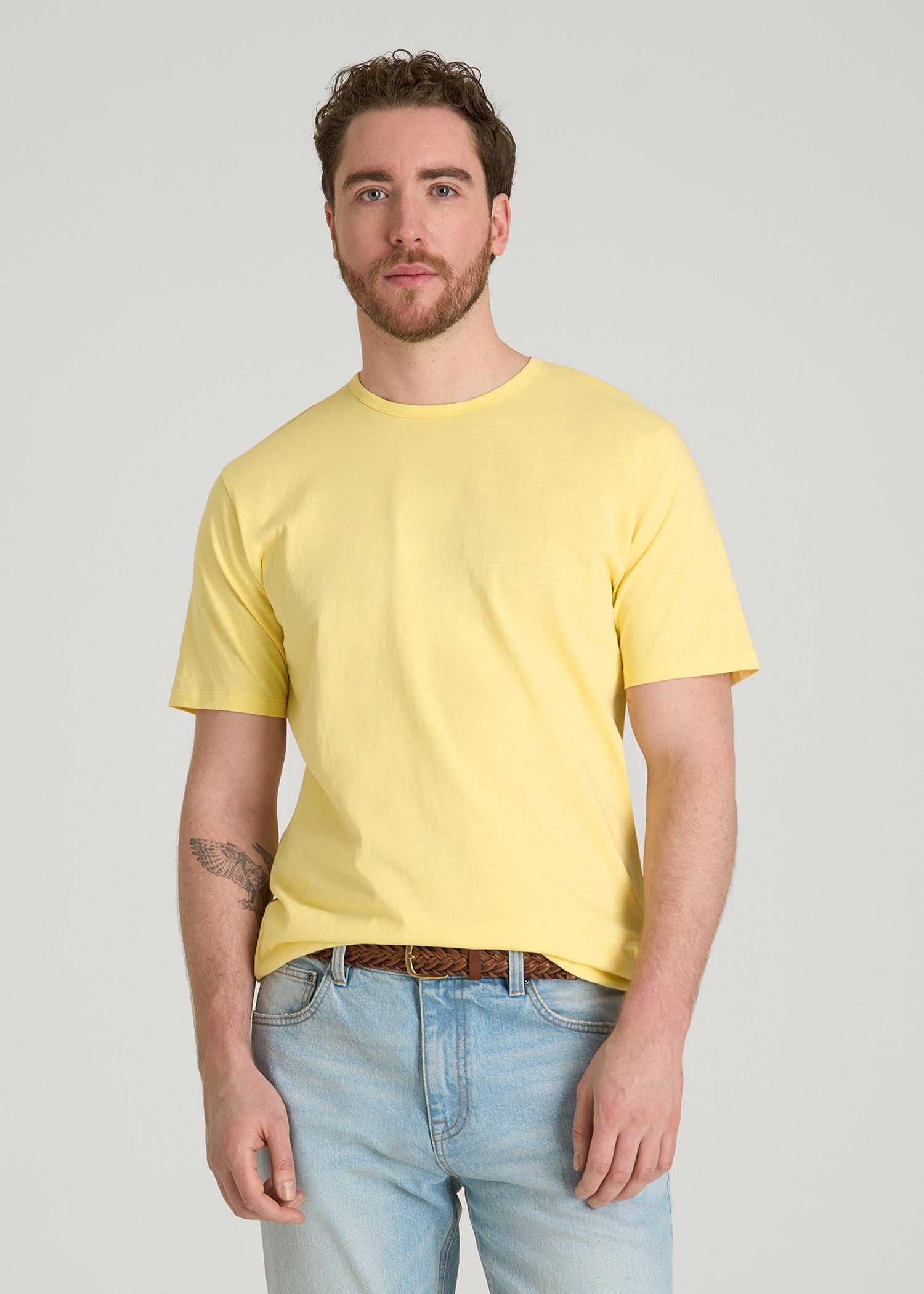 American Tall Men REGULAR-FIT Slub Tee for Tall Men in Lemon Drop