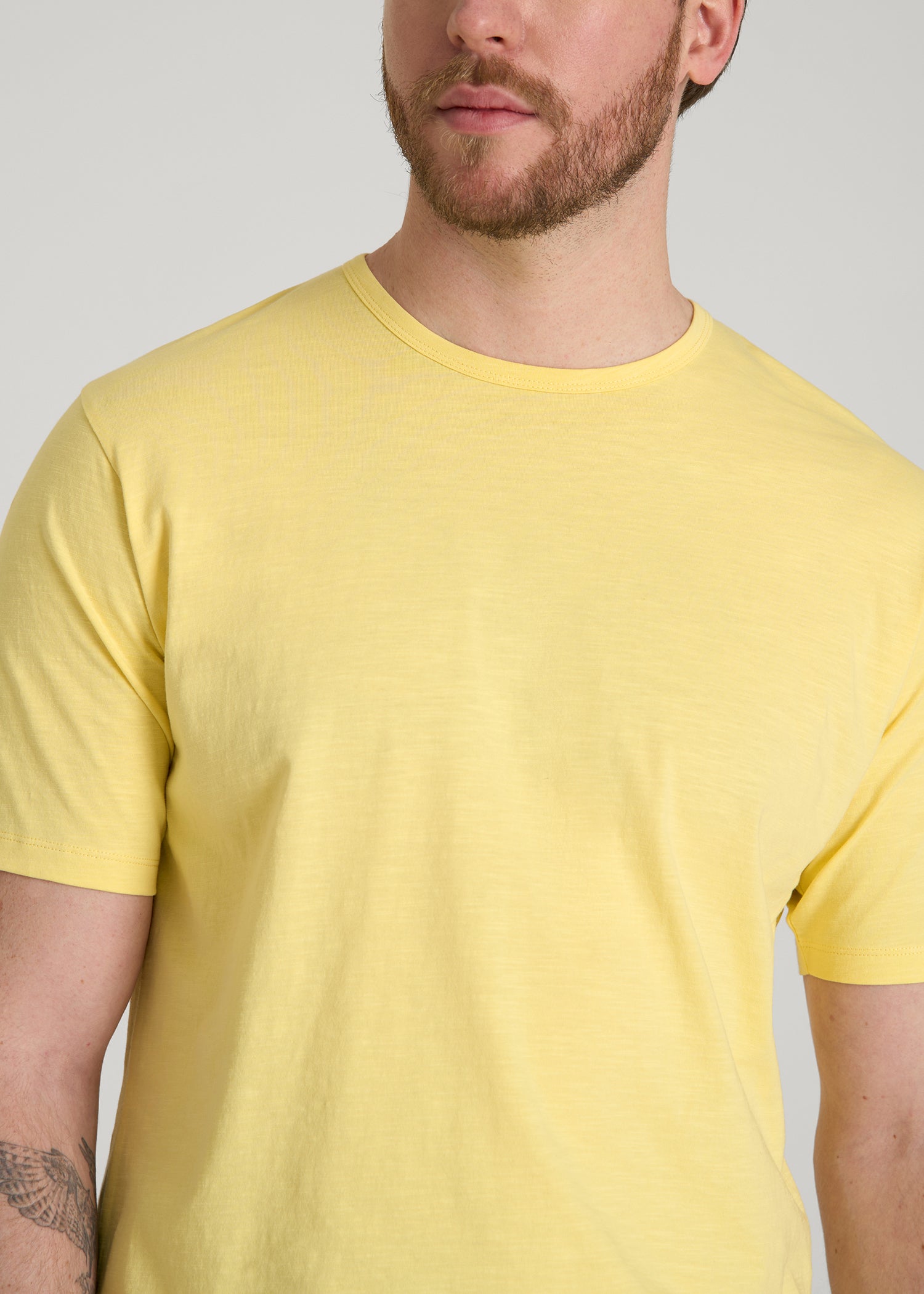 American Tall Men REGULAR-FIT Slub Tee for Tall Men in Lemon Drop