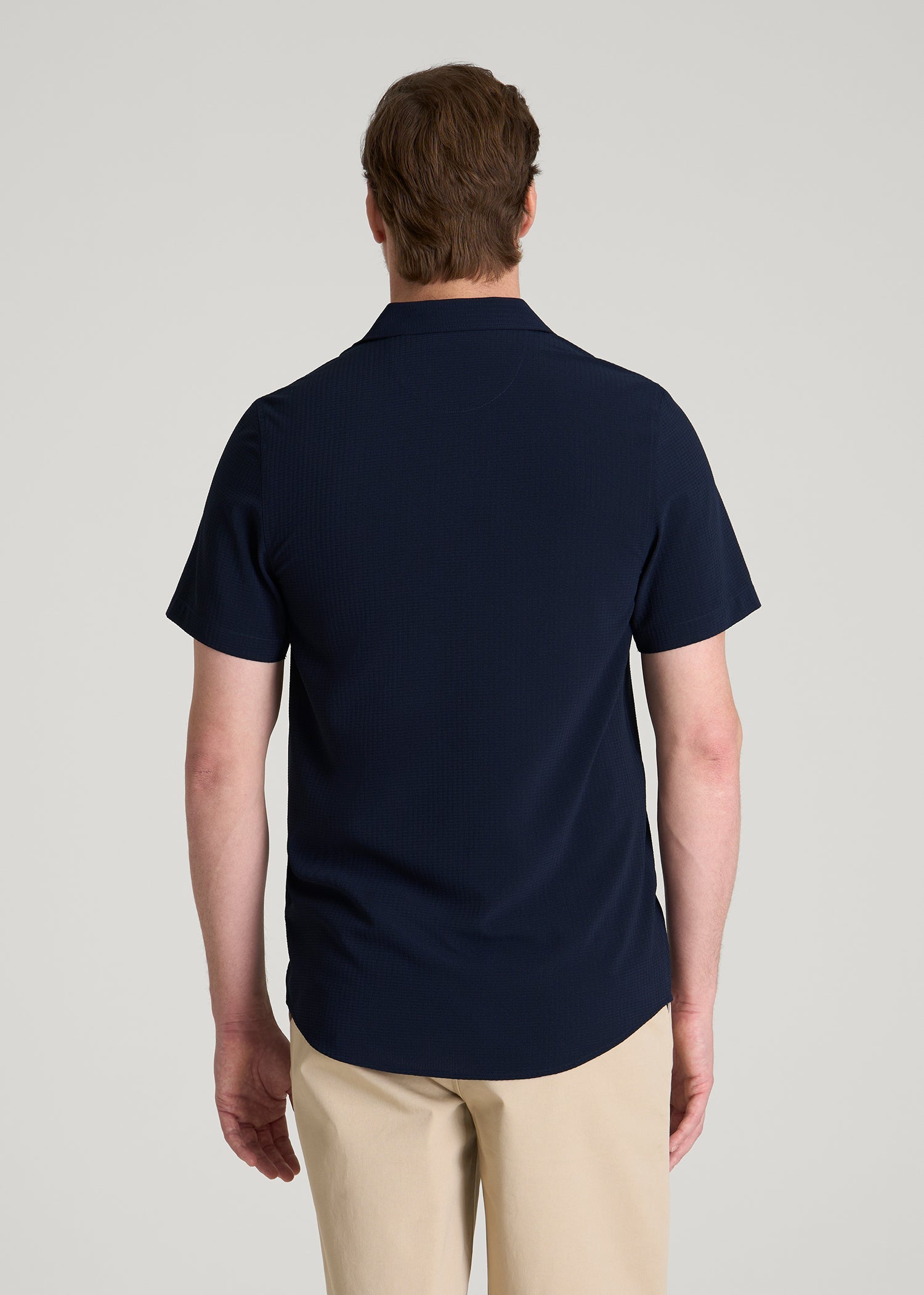 American Tall Men Coastal Perforated Polo for Tall Men in Patriot Blue