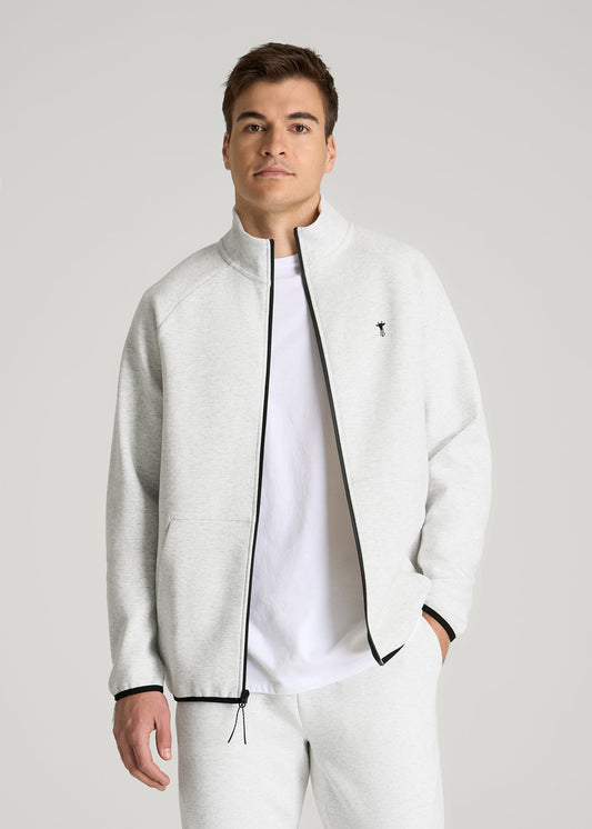 American Tall Men Tech Motion Fleece Full-Zip Jacket for Tall Men in Heather Frost