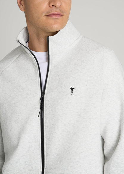 American Tall Men Tech Motion Fleece Full-Zip Jacket for Tall Men in Heather Frost